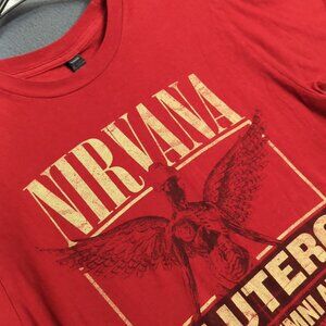Nirvana T-Shirt Men's M Red In Utero Alumni Arena Tultex Tag Grunge Music